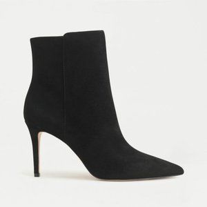 J.Crew Pointed Toe High-heel Ankle Boots - Suede Black - Size 7